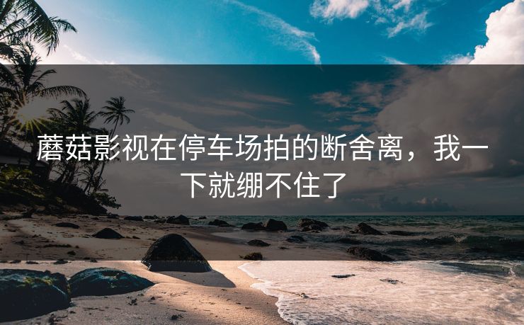 蘑菇影视在停车场拍的断舍离，我一下就绷不住了